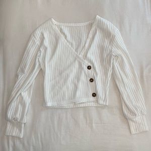 Shein Small White V-neck Sweater